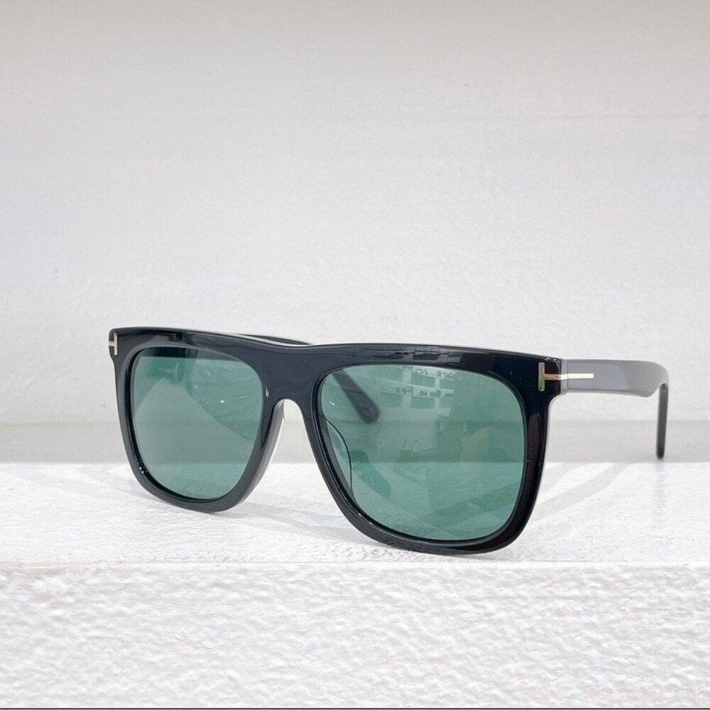 Tom Ford Tortoise Shell Square Sunglasses - Green Lenses
